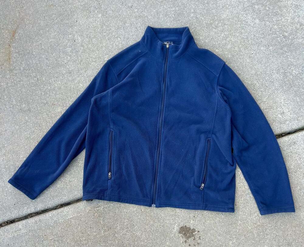 REI Co-Op Zip Up Fleece Jacket Adult XL Blue Unlined Outdoor Zip Pockets